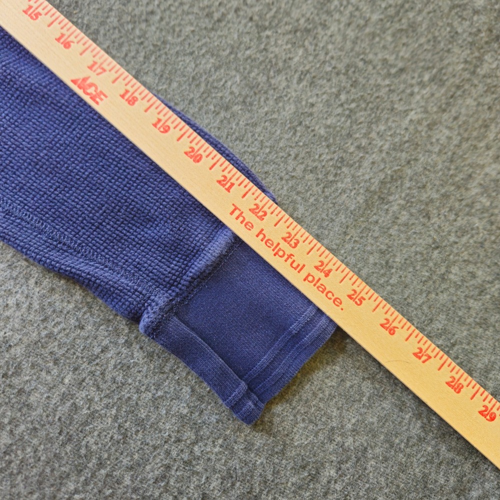 POLO RALPH LAUREN Washed Navy Waffle Knit Thermal Hoodie L Red Pony Preppy - Picture 6 of 9